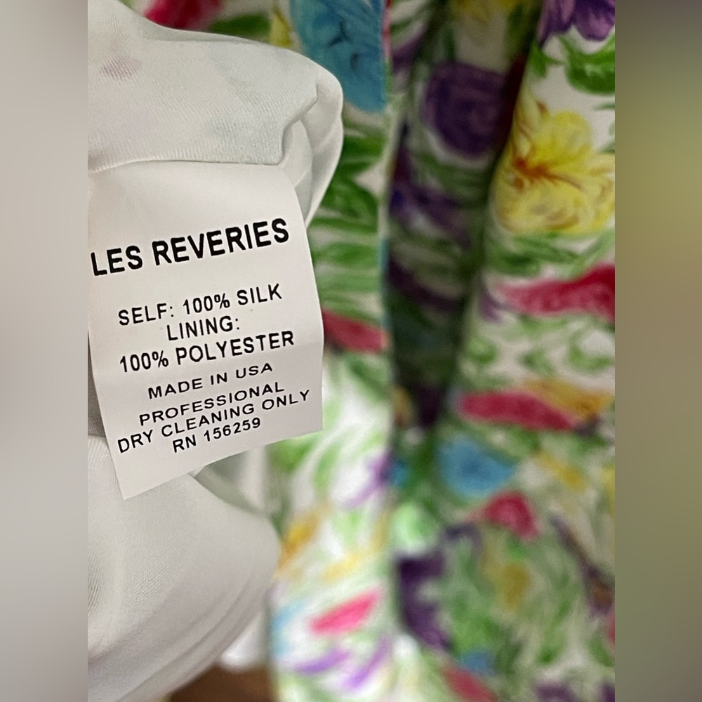 Les Reveries 100% Silk Rose Orchid Pleated Bow Maxi Dress Size 8 - Picture 9 of 13